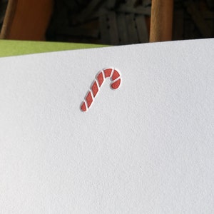 Candy Cane | Letterpress Flat Notecards Set of 10