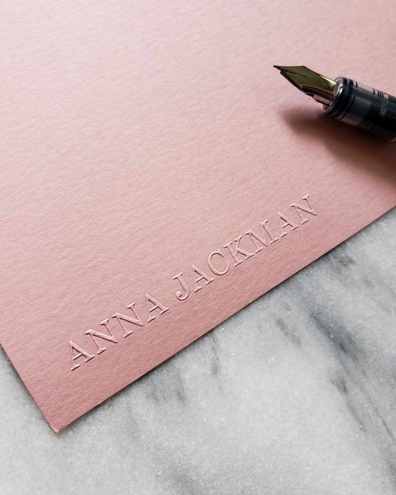 Embossed Stationery Personalized Notecards Etsy