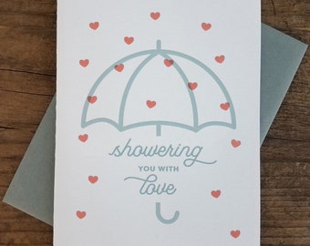 Showering You With Love Letterpress Card