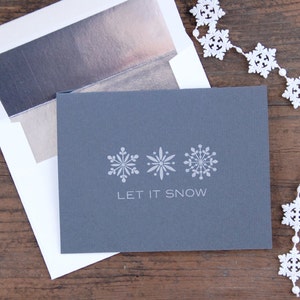 Let It Snow Letterpress Greeting Card Set of 6