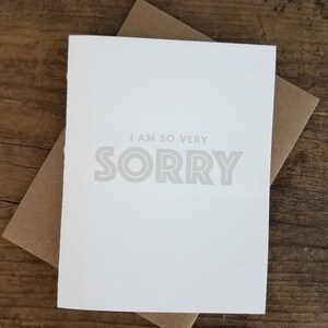 Je suis tellement désolé Letterpress carte de vœux