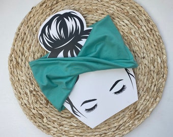 Mint Headband -Stretchy Yoga Headwrap Headband - Adult Extra Wide - Solids Collection