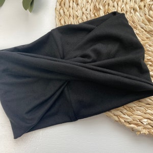 Basic Black Stretchy Yoga Headwrap Headband Adult Extra Wide image 3