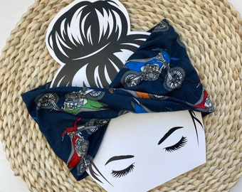 Twist Headband | Motorcycle Yoga Headwrap | Adult Extra Wide