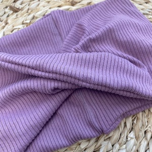 Lavender Purple Rib Knit Stretchy Yoga Headwrap Headband Adult Extra Wide image 3