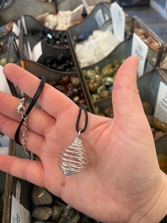 Gemstone cage necklace online