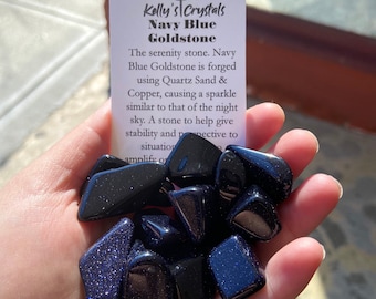 Navy Blue Goldstone Tumble Stone