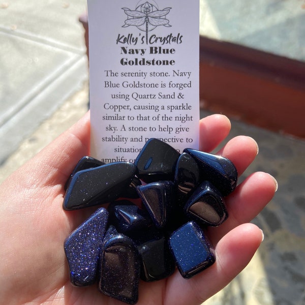 Navy Blue Goldstone Tumble Stone