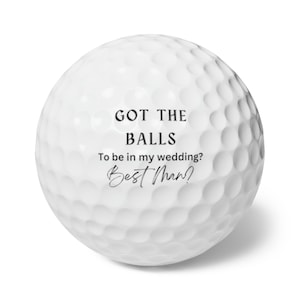 Best Man wedding proposal Golf Balls, 6pcs