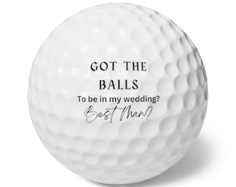 Best Man wedding proposal Golf Balls, 6pcs