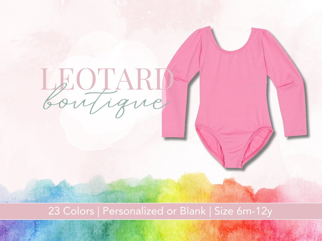 Bright Pink Long Sleeve Leotard: Girls Dance Gymnastics Outfit - Etsy