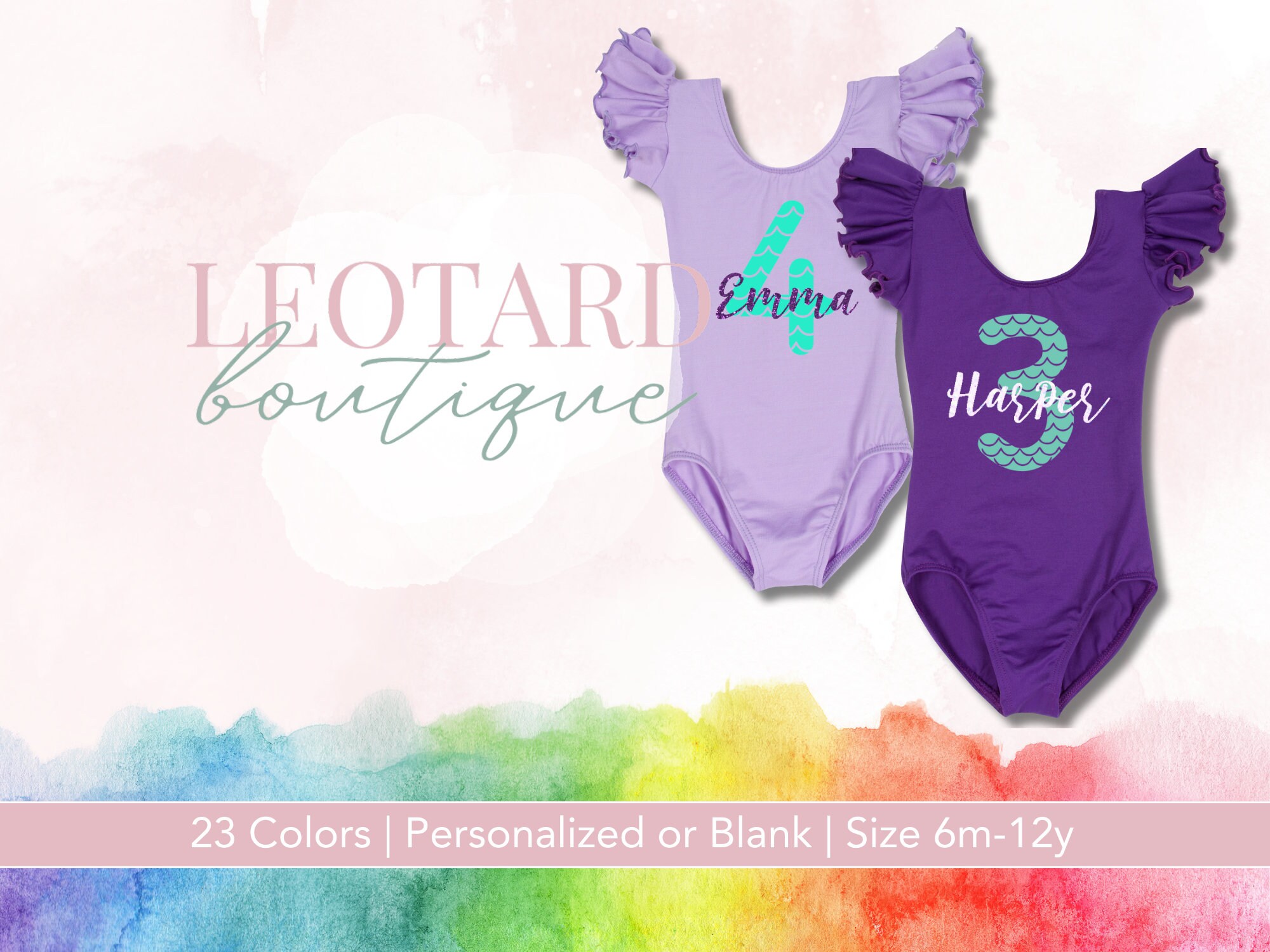 Personalized Mermaid Birthday Leotard