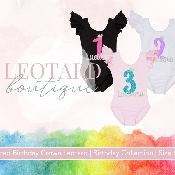 Personalized Numbered Birthday Crown Leotard | Birthday Costume