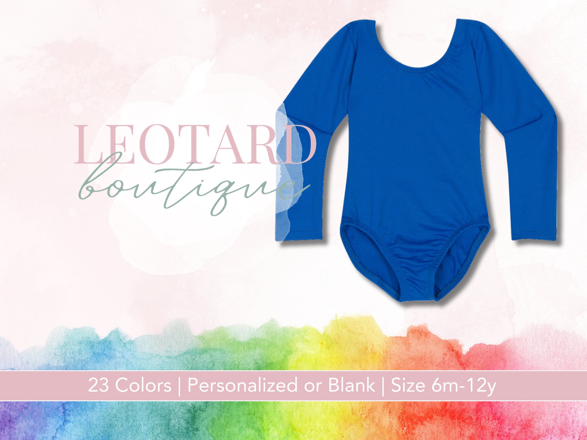 Bleu roi Justaucorps de danse classique pour fille manches longues