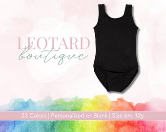 Black | Girls Ballet Leotard | Tank | Dance Wear | Gymnastics Outfit | Ready to Ship | Customizable