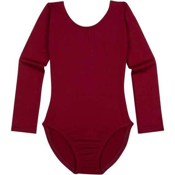 maroon long sleeve leotard