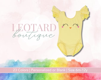 Little Chick Easter Leotard: Handmade Yellow Bodysuit
