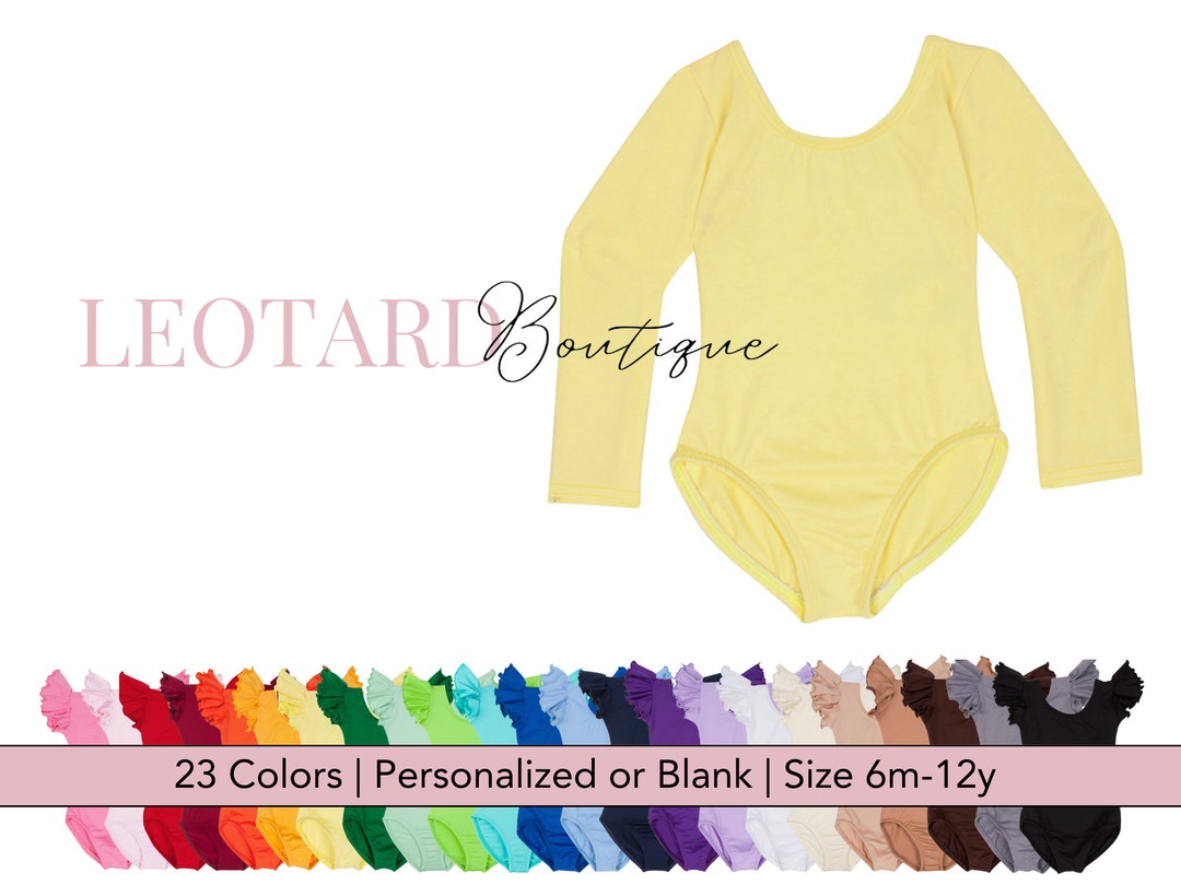 Yellow Girls Long Sleeve Leotard / Yellow Dancewear / Sizes 6 Etsy