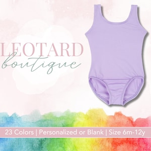 Leotardo lila lavanda para niñas: Conjunto de gimnasia y danza estilo camiseta sin mangas imagen 1