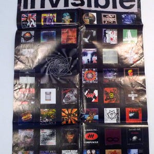 Póster original de Invisible Records con Psychic TV, Test Dept, Pigface, Killing Joke, Evil Mothers, Dead Voices On Air y Mohawk Music