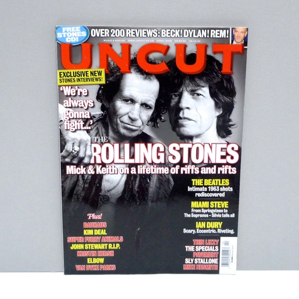 Uncut Magazine - Rolling Stones Cover /Keith Richards Mick Jagger, The Beatles, Bauhaus, Kim Deal, Ian Dury, Pavement, Specials Mohawk Music