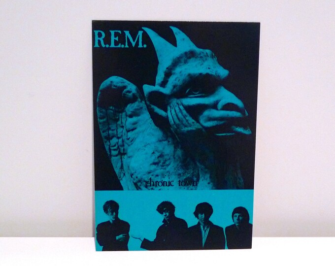 R.E.M. Postcard Chronic Town Gargoyle 1982 Vintage REM Band Etsy
