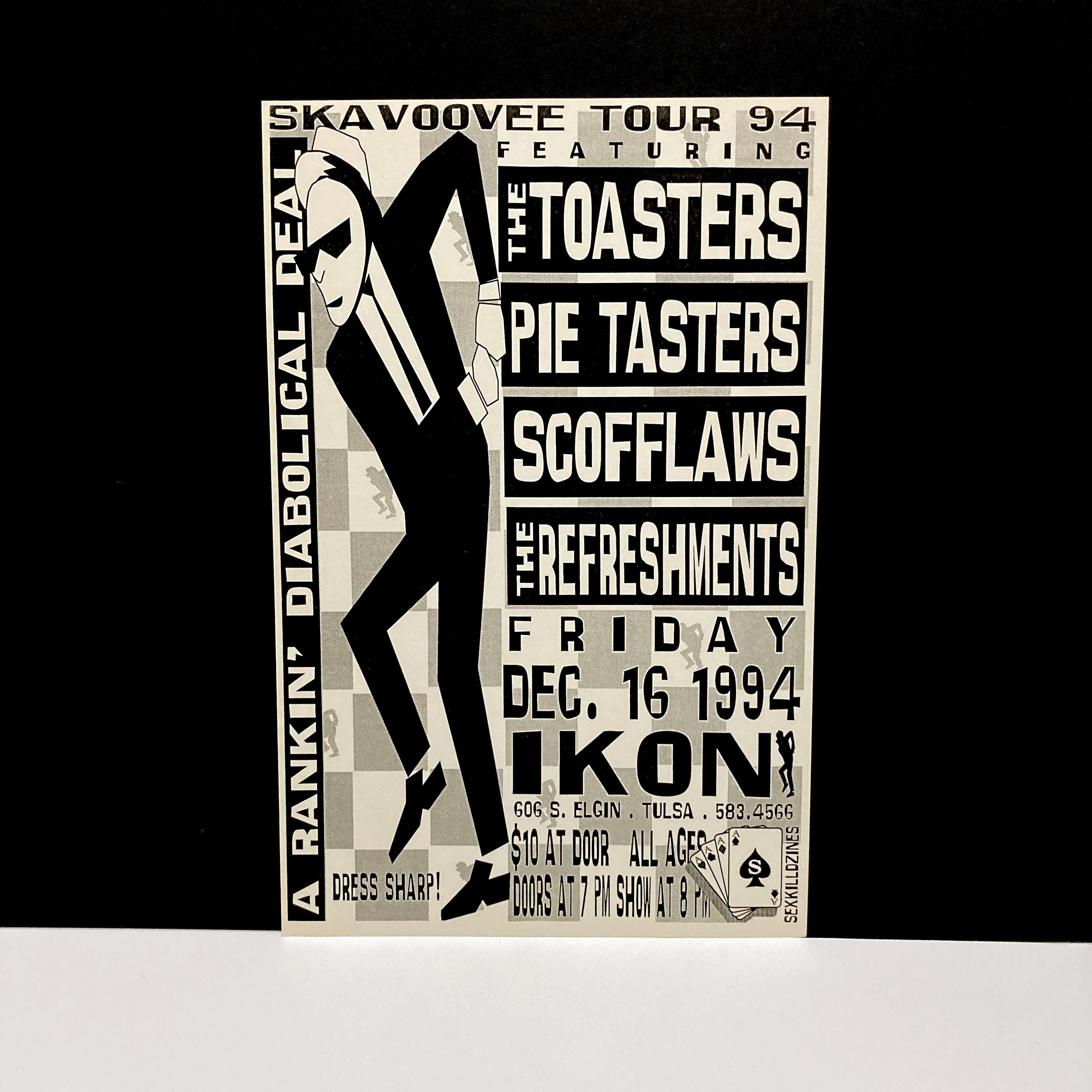 Skavoovee Concert Tour Poster Vintage December 16, 1994 Toasters