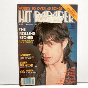 The Rolling Stones Mick Jagger Hit Parader Magazine Vintage November