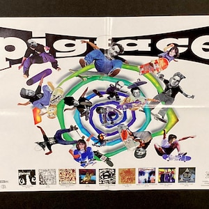 Póster original de Pigface con discografía de 1997: A New High In Low / Banda experimental industrial de skateboarding Graphics / Disco de música Mohawk