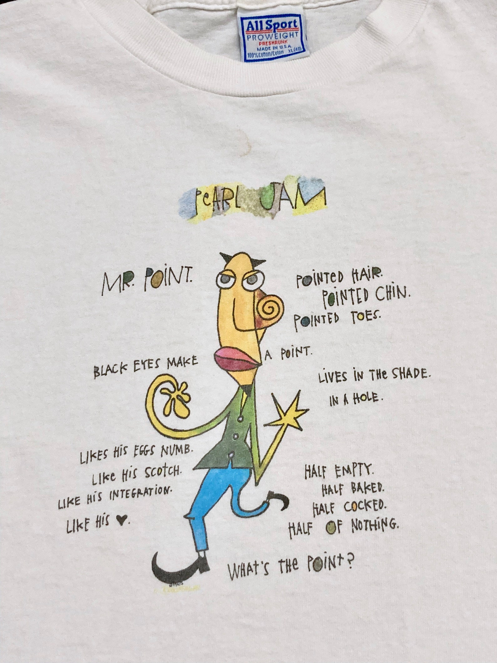 Pearl Jam T Shirt Vitalogy Concert Tour Mr Point What's Etsy