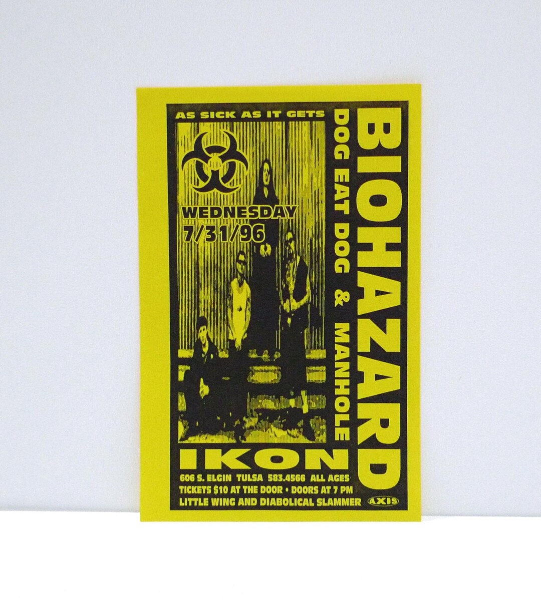 Biohazard Flyer / Small Mini Poster July 31, 1996 - Hardcore Punk Band ...