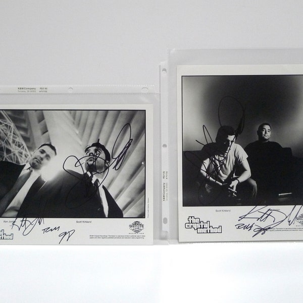 Crystal Method Signed Photograph 1997 / 1998 Vintage Original Press Release Black and White Band Photo 5/19/98 Mohawk Music Records