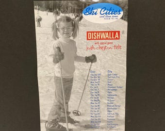 Dishwalla Original Poster 1995 - Pet Your Friends / Ski Cities And Then Some Tour Dates Poster / Josh Clayton Felt Indie Band / Mohawk Music
