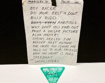 Maladjusted Concert Tour Setlist & Backstage Pass Vintage November 4, 1997 The Smiths Singer at the Brady Theater Tulsa OK - Mohawk Music