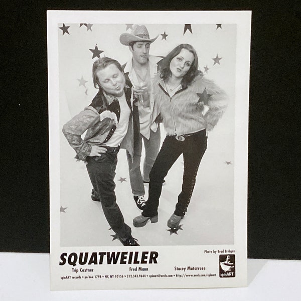 Squatweiler Photograph - (7x5") spinART Record Label Press Release Black & White Photo - Vintage 90's - Punk Rock Band MohawkMusic Records