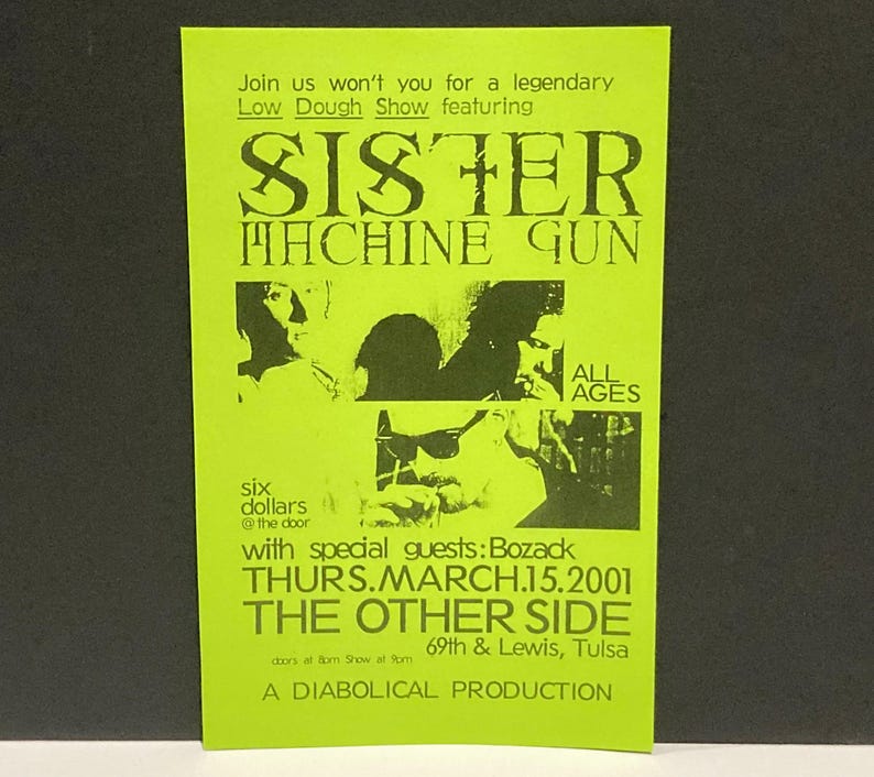 Sister Machine Gun Singer Sister Machine Gun Handbill / Flyer Vintage March 15, 2001 Concert Tour ...
