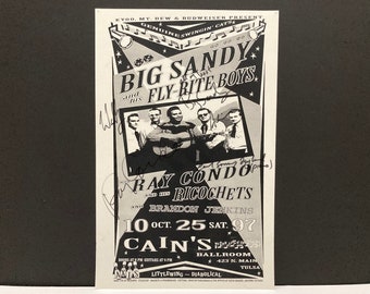 Big Sandy - Ray Condo Autographed Poster - Fly-Rite Boys October 25 1997 - Feelin Kinda Lucky Tour / Cains Ballroom Tulsa OK Ballroom Mohawk