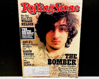 Boston Marathon Tragedy Rolling Stone Magazine Issue 1188, August 1 - Jahar Tsarnaev, On Bus with Willie Nelson, Jay-Z, Phish - Mohawk Music