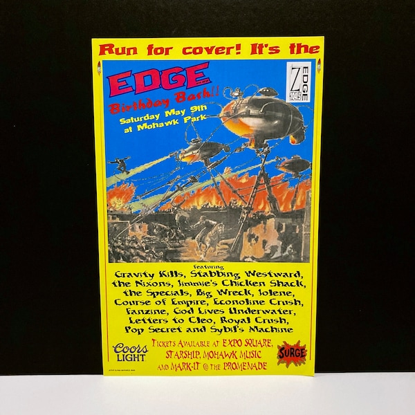 The Edge Radio Station Poster May 9 1998 concert with Gravity Kills, Stabbing Westward, Nixons, Specials, Royal Crush / Mohawk Music