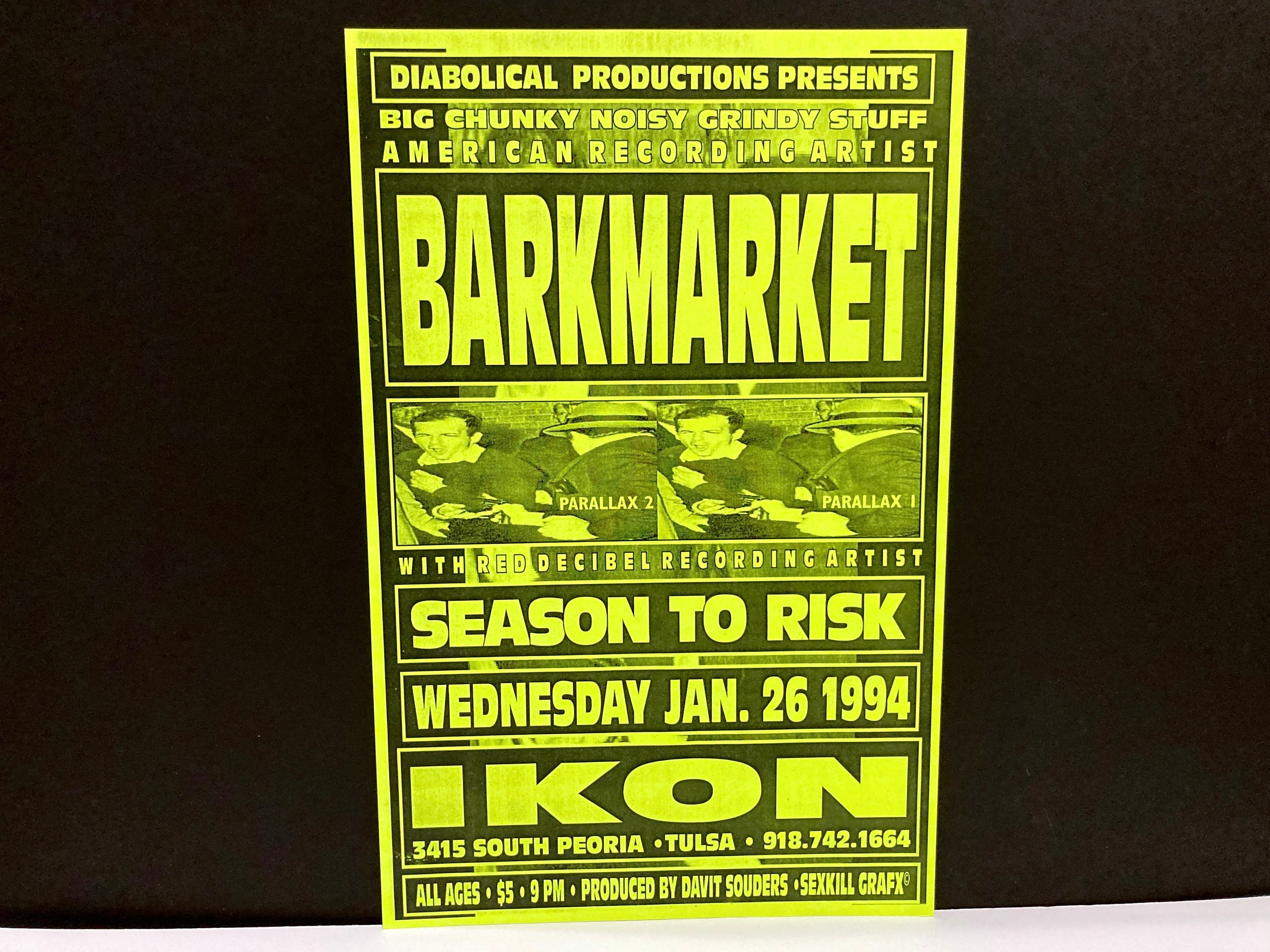Barkmarket Poster - January 26, 1994 With Season to Risk / Gimmick 
