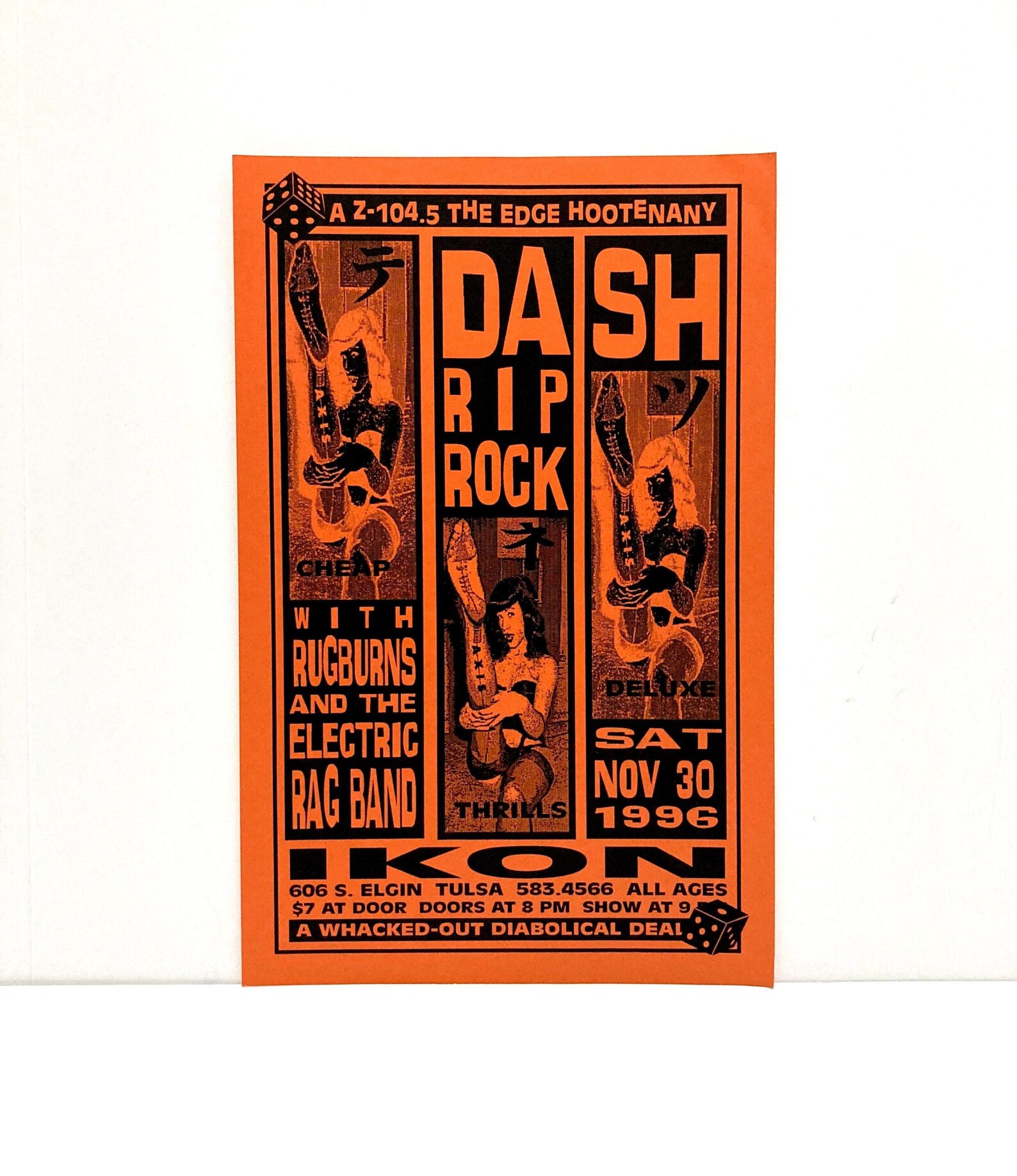 Dash Rip Rock Poster - November 30, 1996 / New Orleans Indie Band Live ...