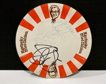 Stevie Ray Vaughan Band Autographed KFC Paper Plate - Vintage 1985 Couldn't Stand The Weather Tour - Texas Rock Guitar Legend - Mohawk Music