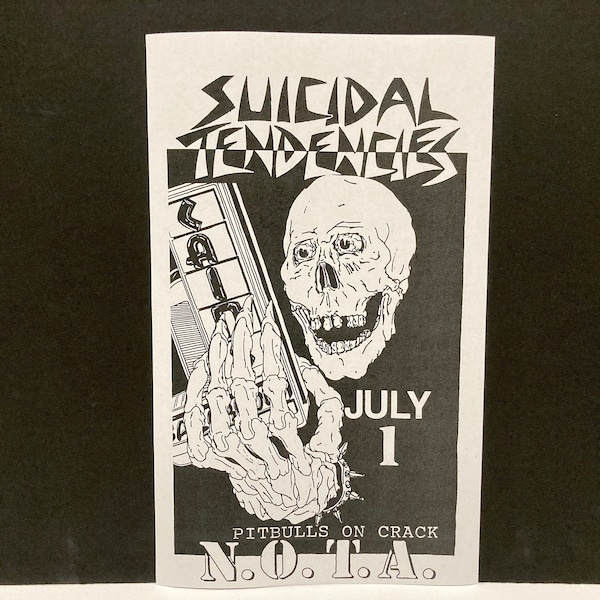 Suicidal Tendencies Poster July 1st, 1997 Concert Tour / Small Poster / Punk Bands NOTA / Pitbulls on Crack / Cains Ballroom OK Mohawk Music