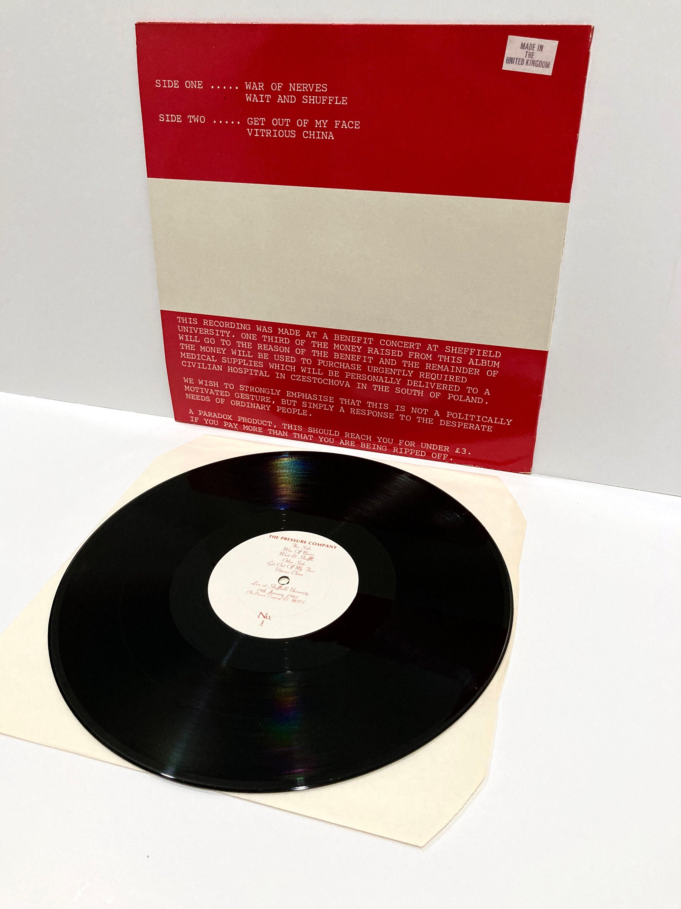 2セット以上購入で、おまけ1本 レコード THE PRESSURE COMPANY LIVE