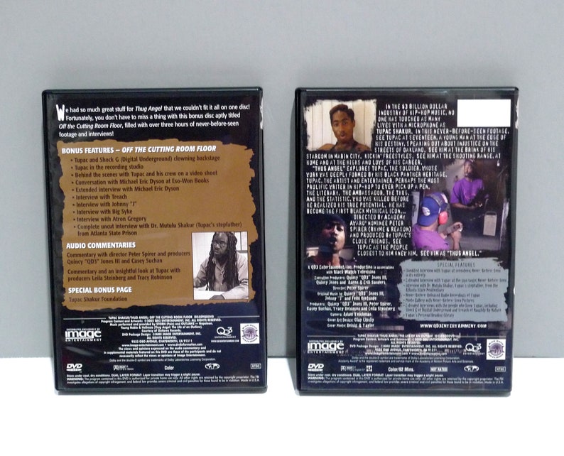 Tupac Shakur Thug Angel 2 DVDs / CD Set / Off The Cutting Room Floor /The Life of an Outlaw / Bonus Features Mohawk Music Record Store image 4