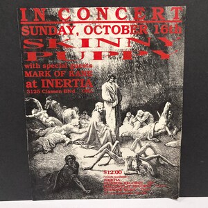 Skinny Puppy Poster - October 16, 1988 Concert / Original Vintage Industrial Band VIVIsectVI Tour / Club Inertia Oklahoma City /Mohawk Music