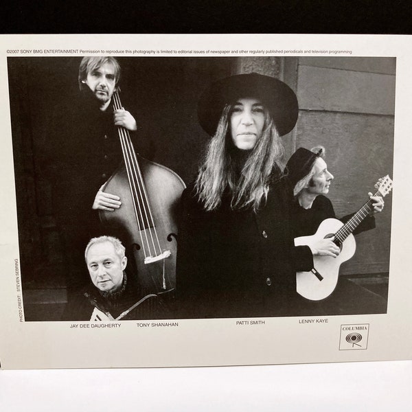 Patti Smith Photo - Press Photograph on Card Stock by Steven Sebring for Columbia Records - Classic Rock Band Lenny Kaye Guitar, MohawkMusic