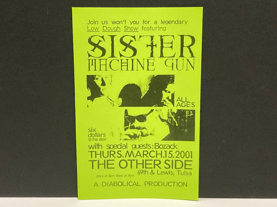 Sister Machine Gun Handbill / Flyer Vintage March 15 2001 Etsy