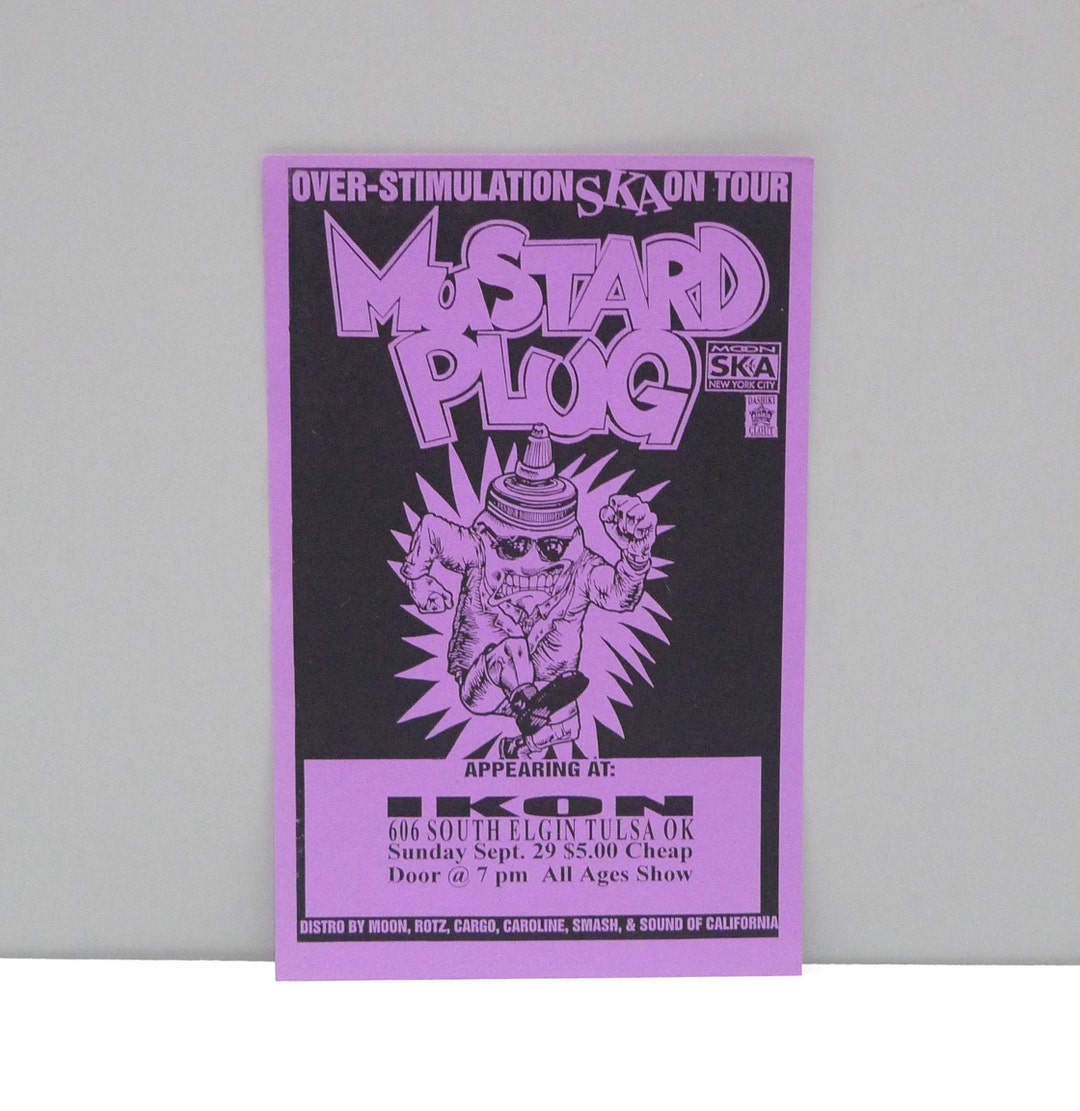 Mustard Plug Mini Poster / Flyer Vintage 1993 Moon Ska Band / Dashiki