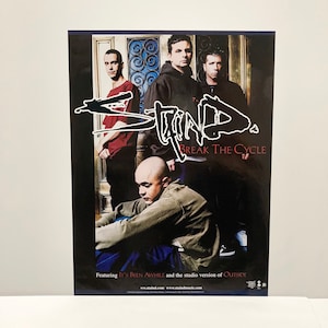 Staind - Póster original de Break The Cycle, banda de Nu Metal alternativa de 2001 / Ha pasado un tiempo / Tienda de discos Mohawk Music